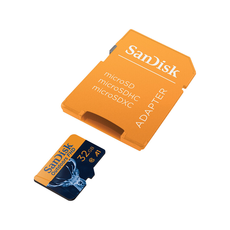 64gb oranžová paměťová karta sandisk outdoors fhd microsdhcxc uhs-i s adaptérem sandisk