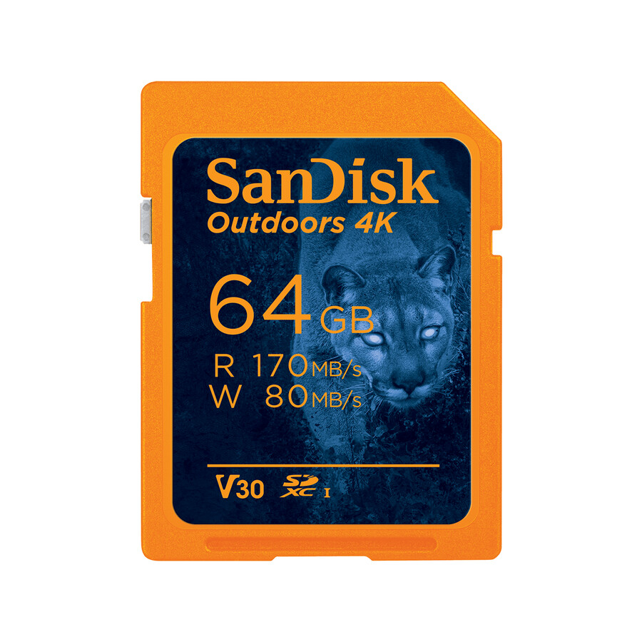 64gb oranžová paměťová karta sandisk outdoors 4k sd uhs-i sandisk