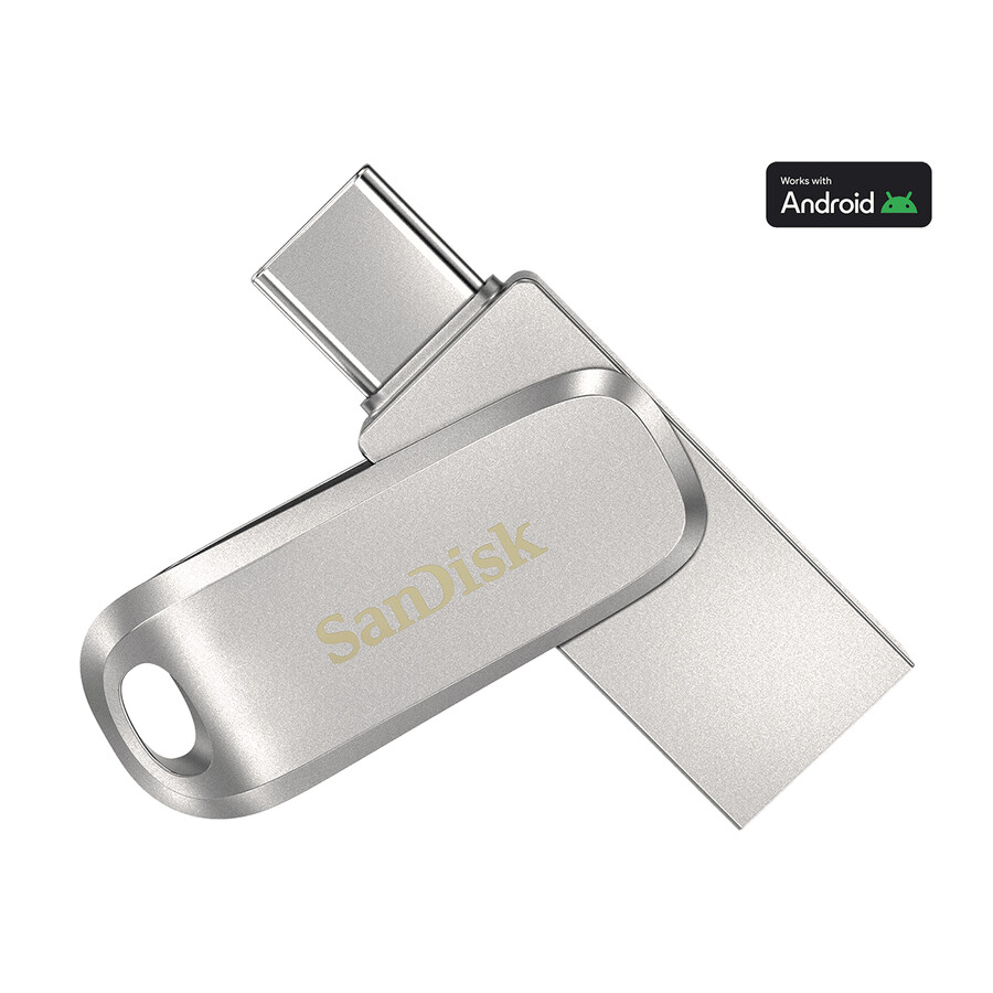 512gb stříbrný flash disk sandisk ultra dual drive luxe s usb type-c sandisk